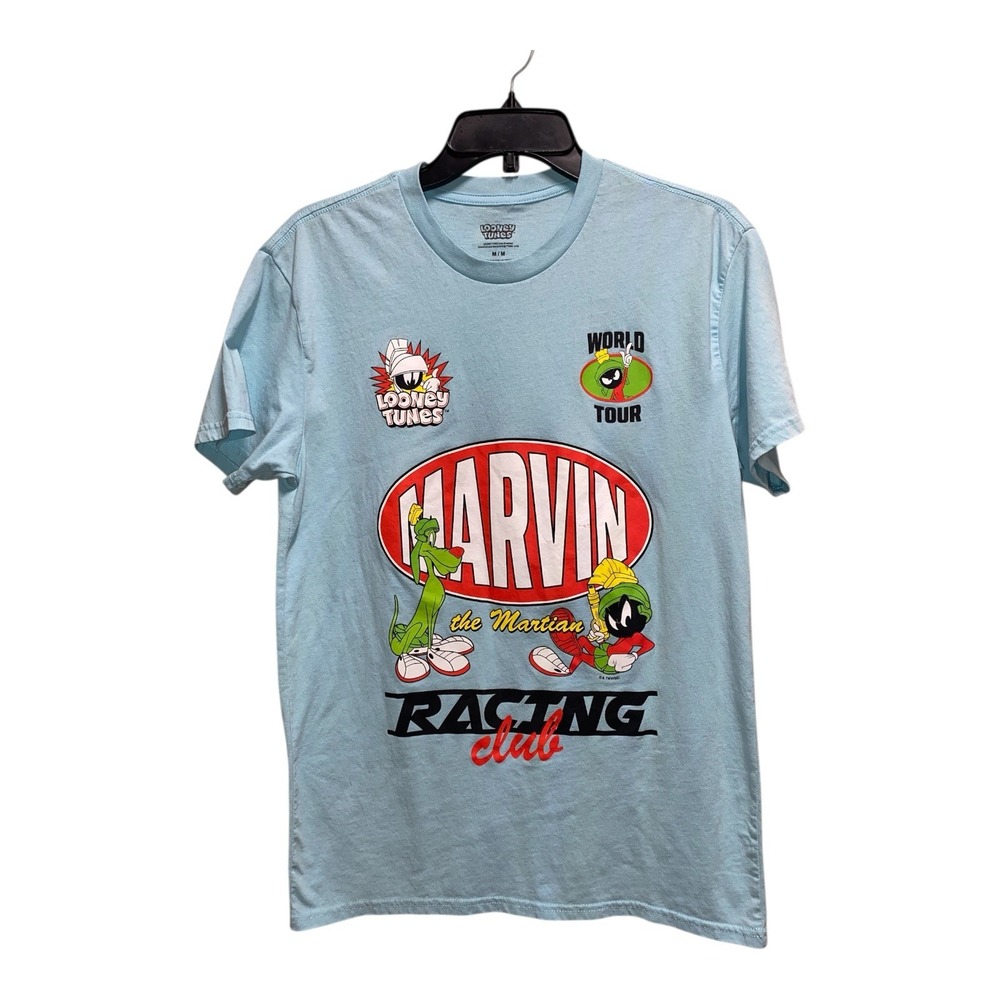 Looney Tunes Marvin Martian Racing Club Tee Light Blue Size Med Unisex